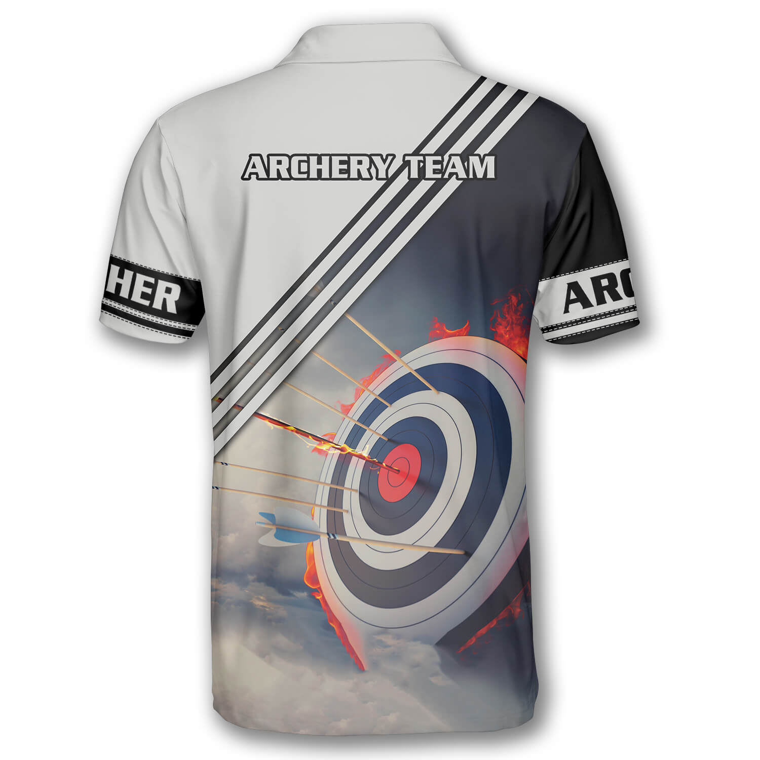 3D All Over Print Archery Target On Fire Custom Archery Polo Shirts for Men/ Archery 3D Shirt