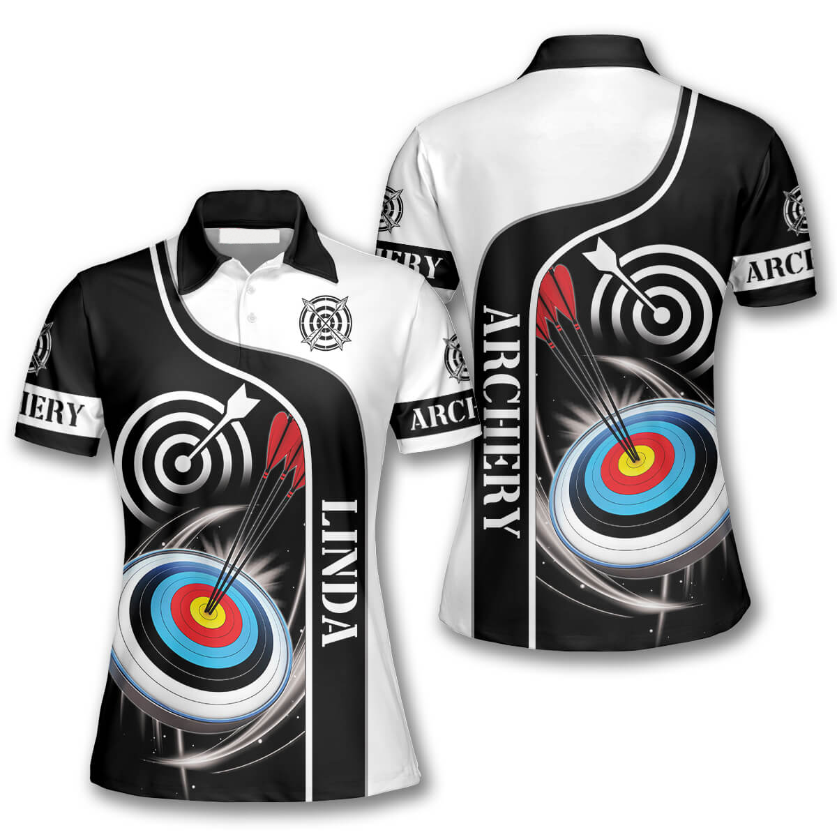 Archery Targets Black White Custom Archery Shirts for Women/ Gift for Her/ Archery Shirt