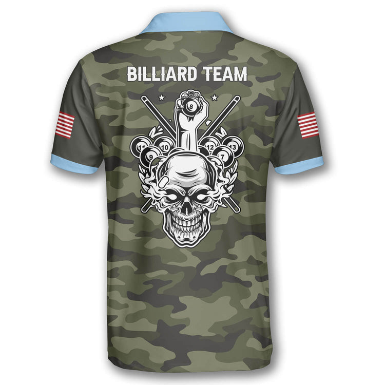 Skull Camo Custom Billiard Shirts for Men/ Men