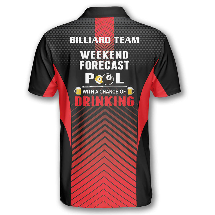 Addicted Custom Billiard Weekend Forecast Pool Shirts for Men/ Custom Billiard ball for Team/ Men