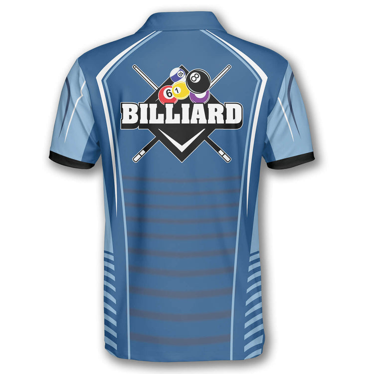 Billiard Sports Style Light Blue Custom Billiard Shirts for Men/ Custom Billiard Shirts for Team/ Men