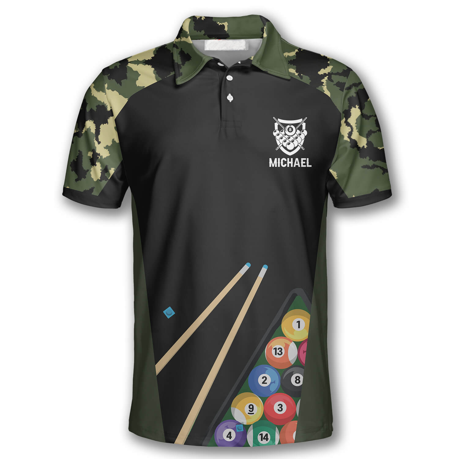 Billiard Camouflage Custom Billiard Shirts for Men/ Gift for Team Billiard/ Billiard Lover