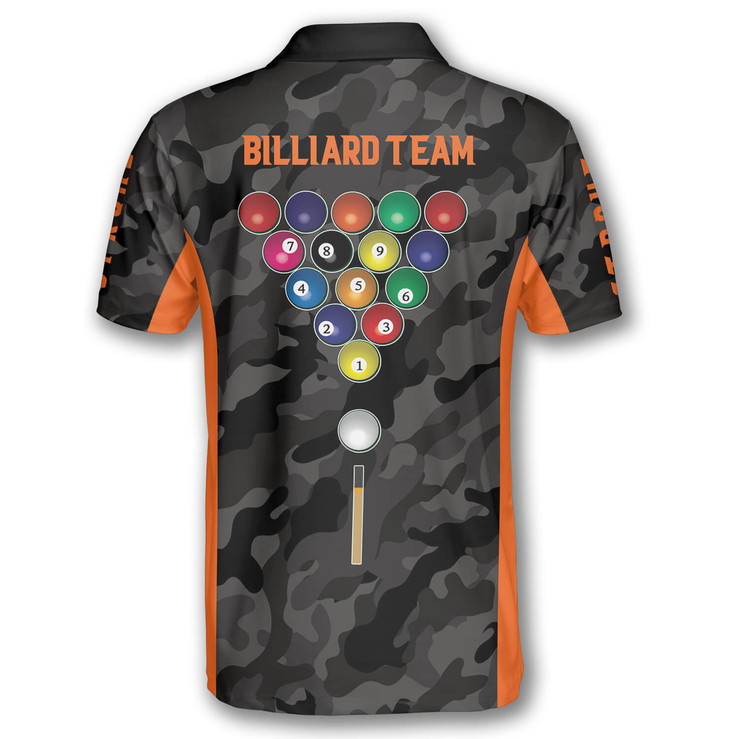3D All Over Print Orange Grey Camouflage Custom Billiard Shirts for Men/ Perfect Shirt for Billiard Player