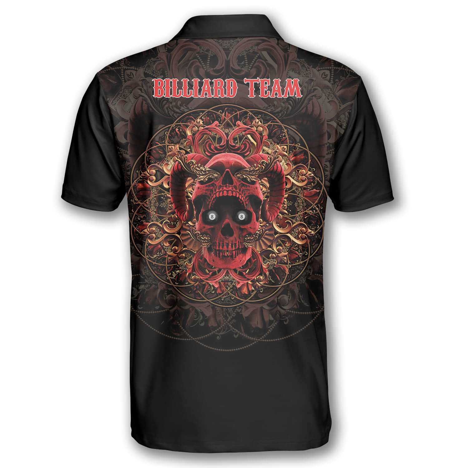 3D All Over Print Red Skull Custom Billiard Shirts for Men/ Skull Shirt/ Billiard Shirt