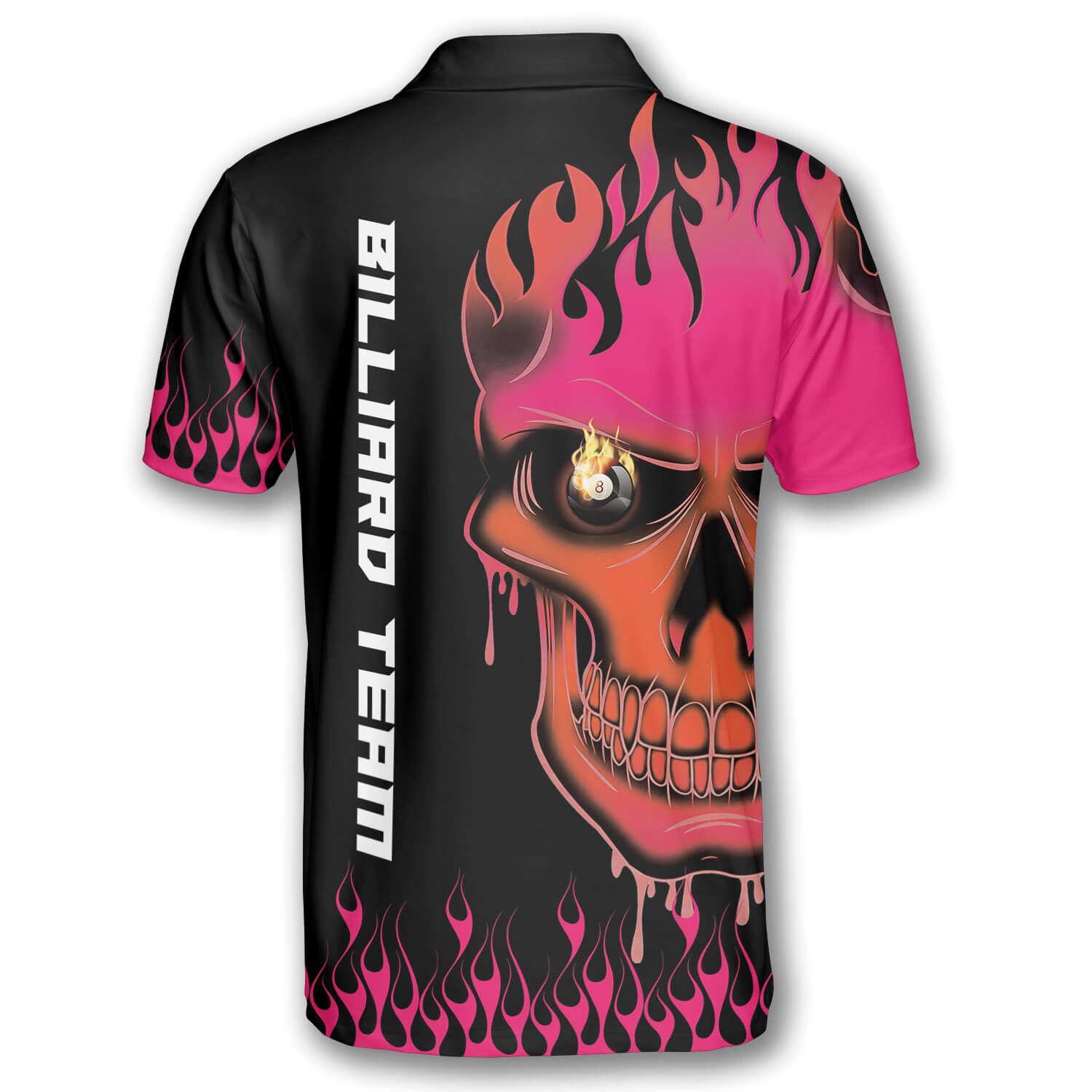 Fire Skull Custom Billiard Shirts for Men/ Custom Billiard 8 ball for Team/ Men
