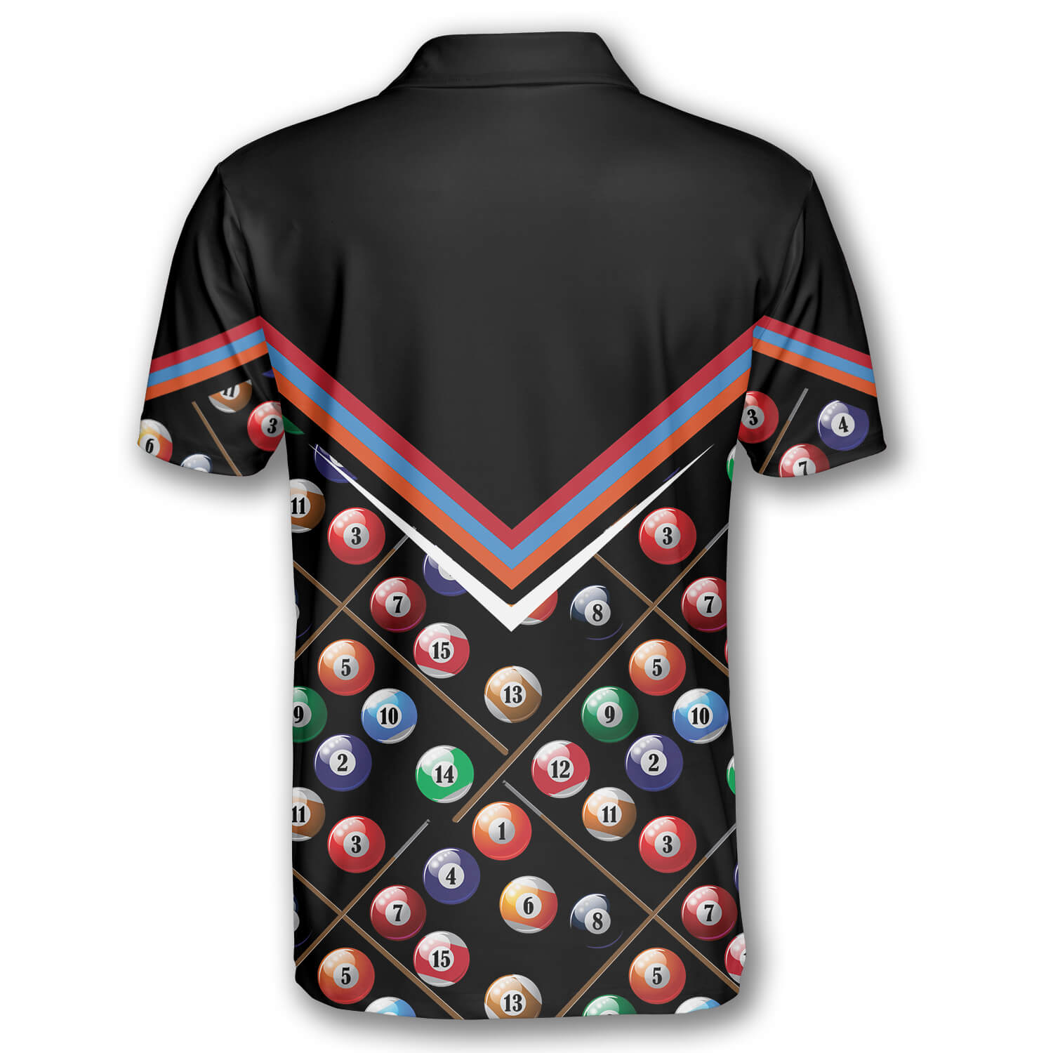Billiard Ball Pattern Crown Emblem Custom Billiard Shirts for Men/ Custom Billiard Shirt/ Uniform Billiard Team