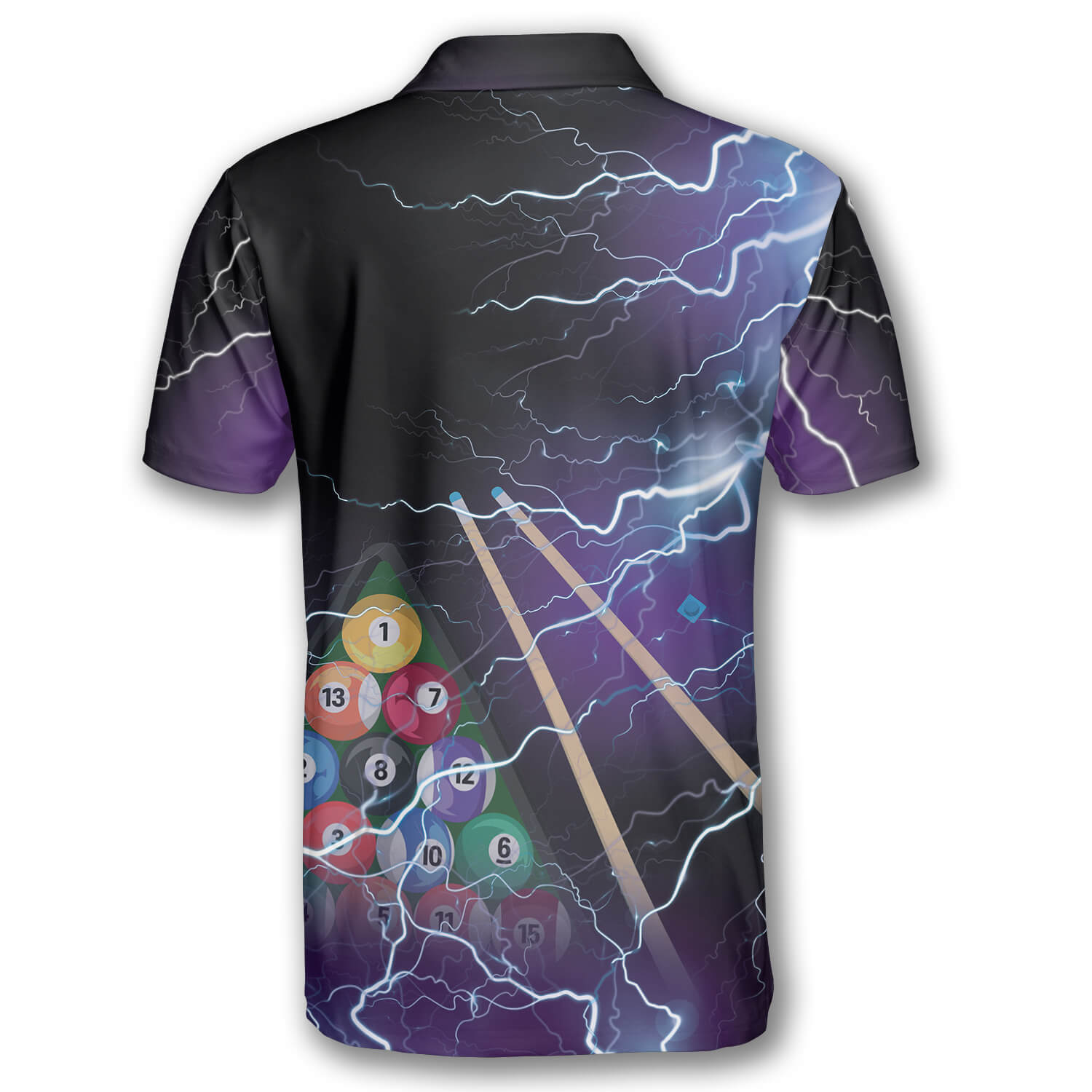 Billiard Pool Balls Thunder Lighting Custom Billiard Shirts for Men/ Perfect Gift for Billiard Player