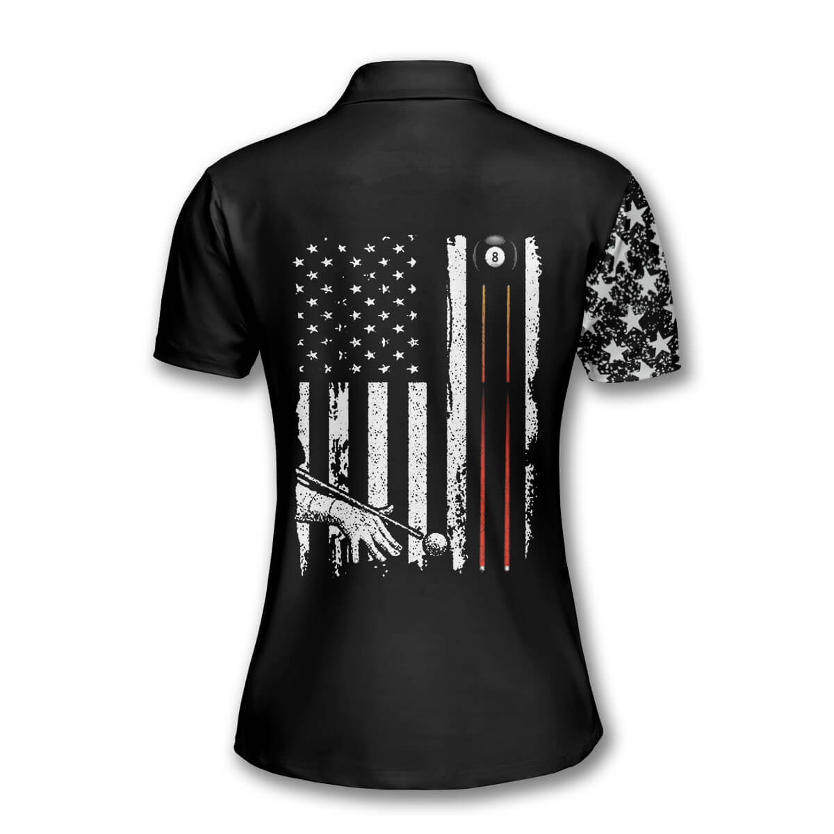 3D All Over Print Billiard Punisher Skull Flag Custom Billiard Polo Shirts for Women