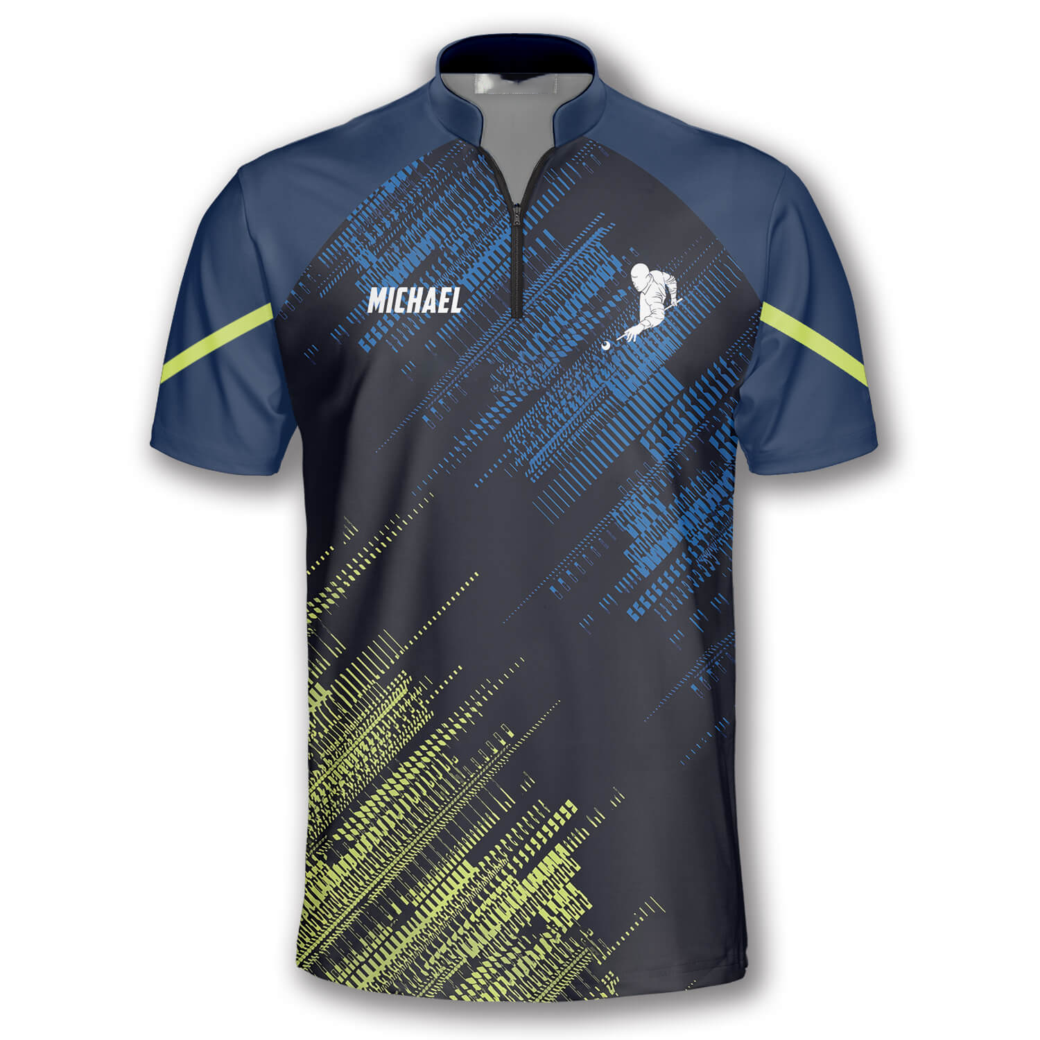 Green Blue Sports Style Custom Billiard Polo Shirt for Men/ Uniform for Team Billiard
