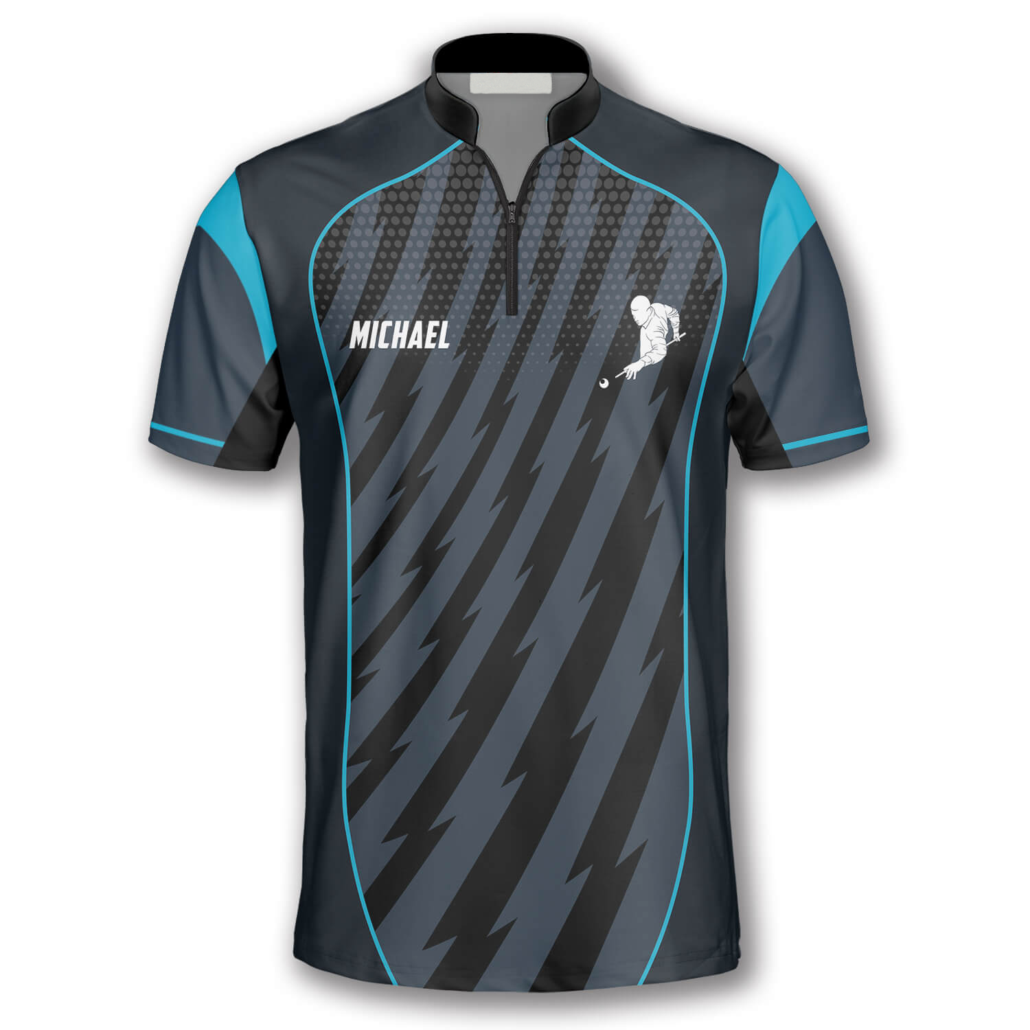 Blue Grey Sports Style Custom Billiard Jerseys for Men/ Uniform for Team Billiard