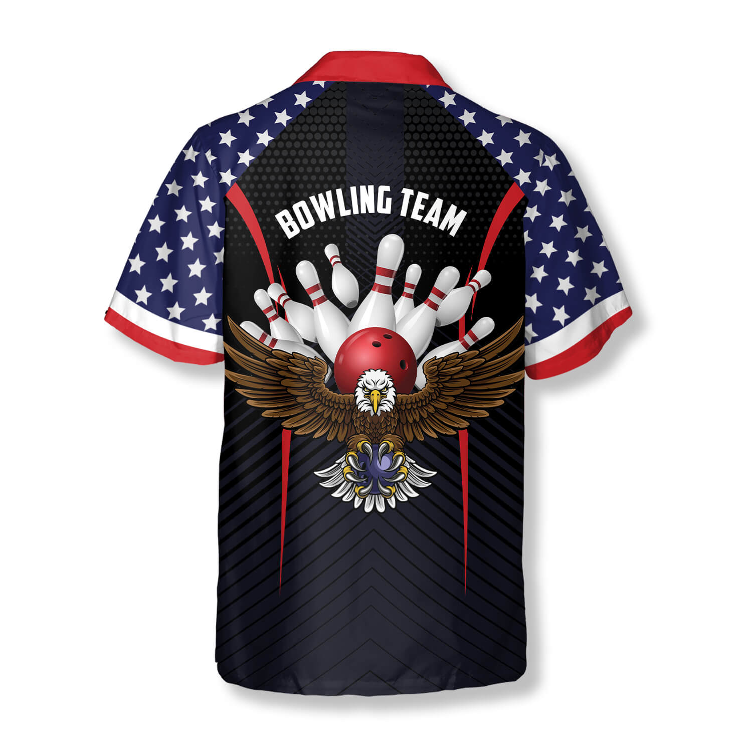 Patriotic American Flag Eagle Custom Bowling Hawaiian Shirt/ Flag USA Bowling Hawaiian Shirt
