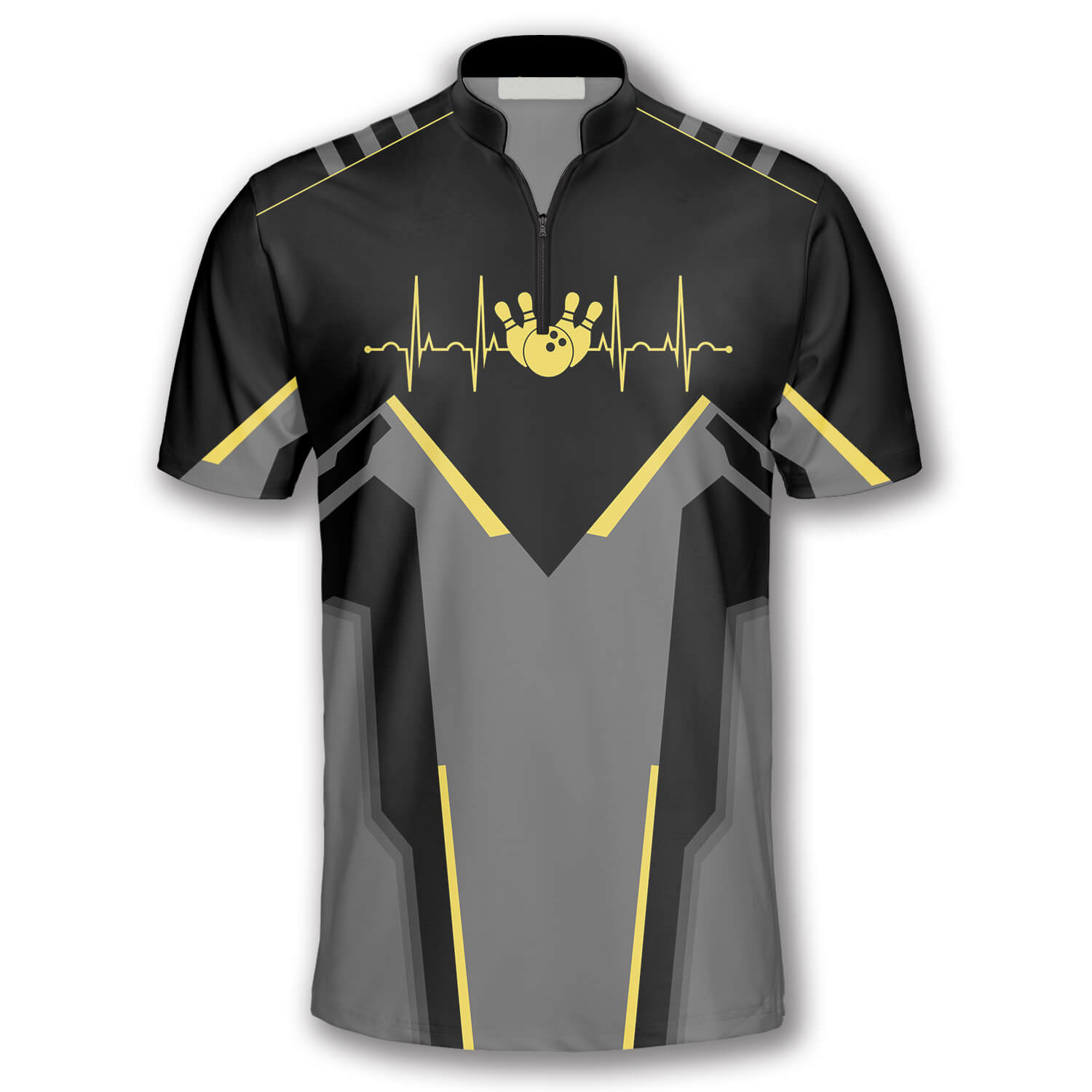 Bowling Heartbeat Pulse Line Custom Bowling Jerseys for Men/ Uniform Shirt for Bowling Team/ Bowling Shirt