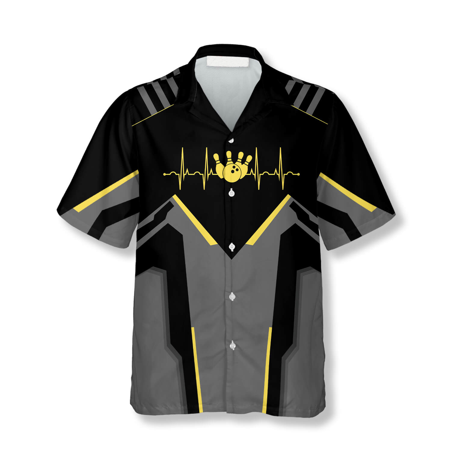 Heartbeat Pulse Line Custom Bowling Hawaiian Shirt/ Perfect Gift for Bowling Team/ Bowling Lover