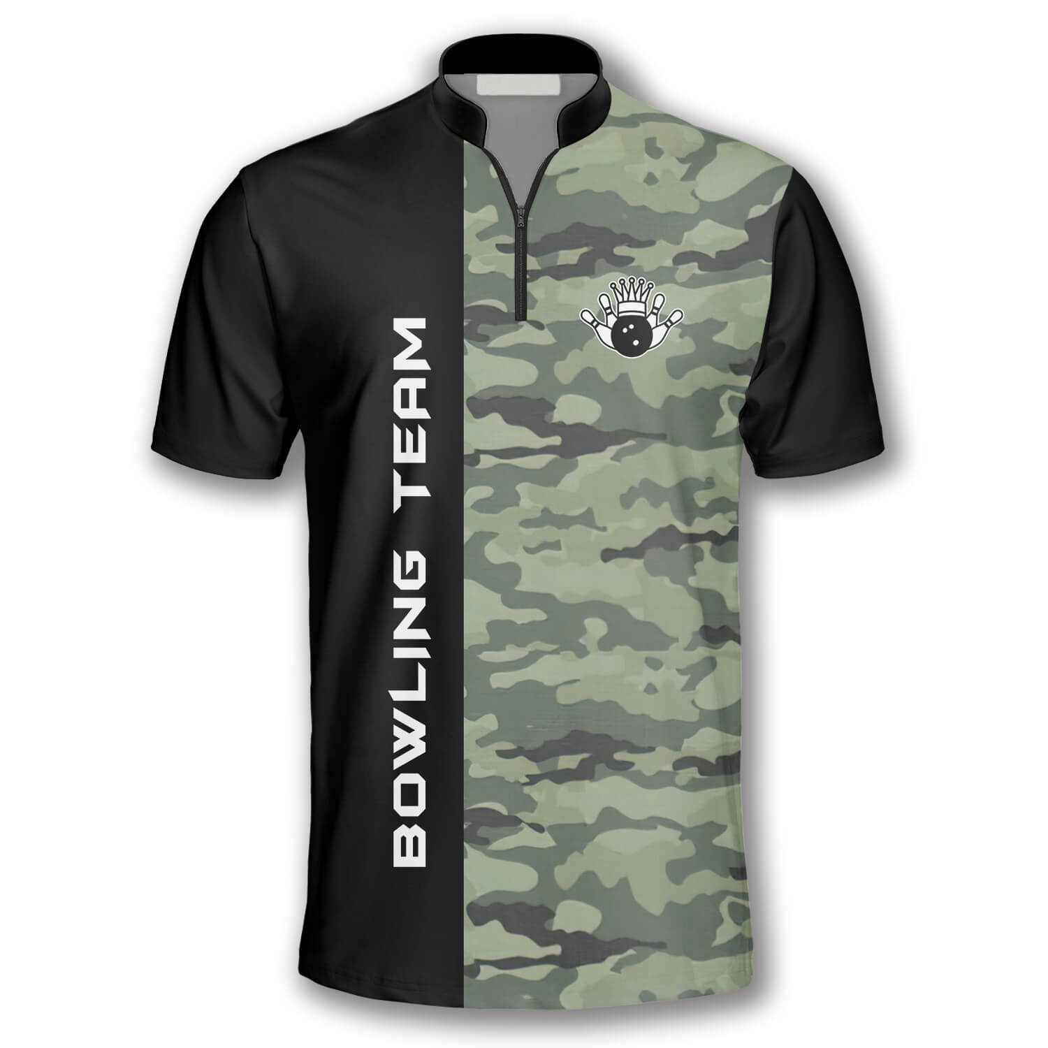 3D All Over Print Camo & Black Custom Bowling Jerseys for Men/ Idea Gift for Bowler
