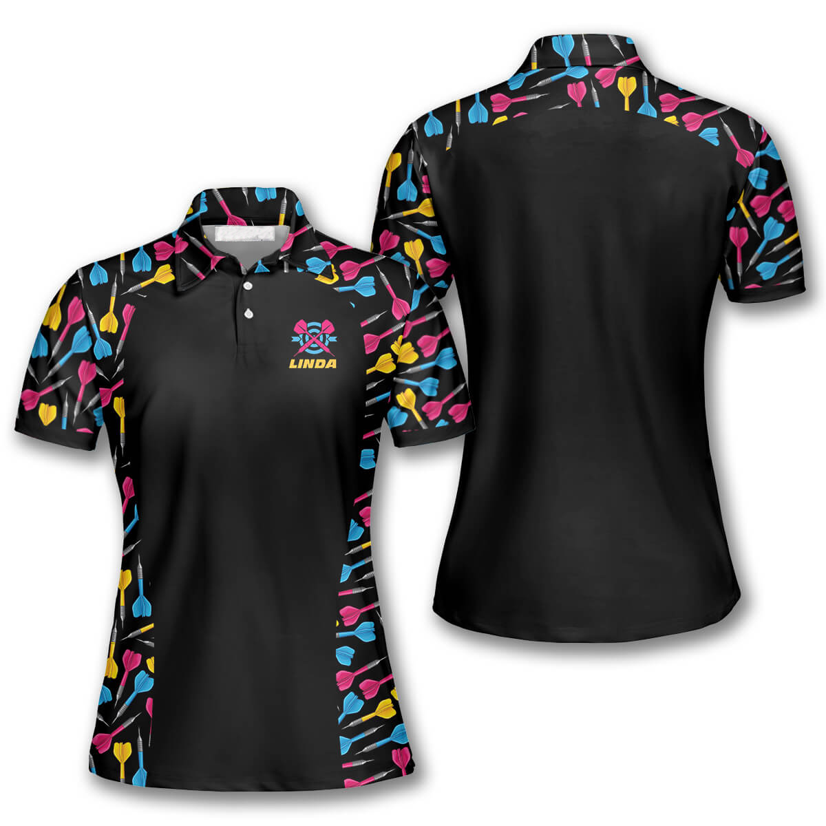 Darts Arrow Pattern Colorful Lines Custom Darts Shirts for Women/ Shirt for Dart Player