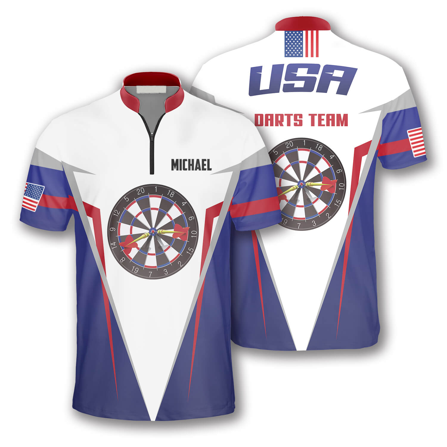 Dart Board USA Custom Darts Jerseys for Men/ Personalized Name Team Name Dart Shirt/ Dart USA Shirt