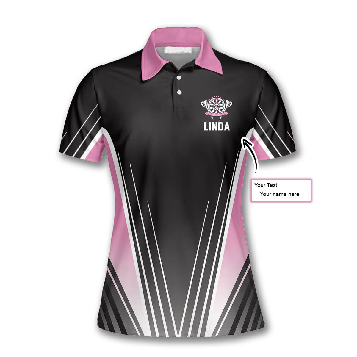 Dart Queen Black Pink Custom Darts Shirts for Women/ Gift for Dart Player