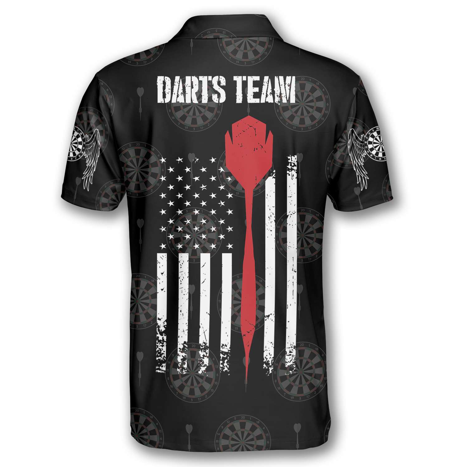 American Athlete Red Custom Darts Polo Shirts for Men/ Flag Shirt/ Dart Shirt