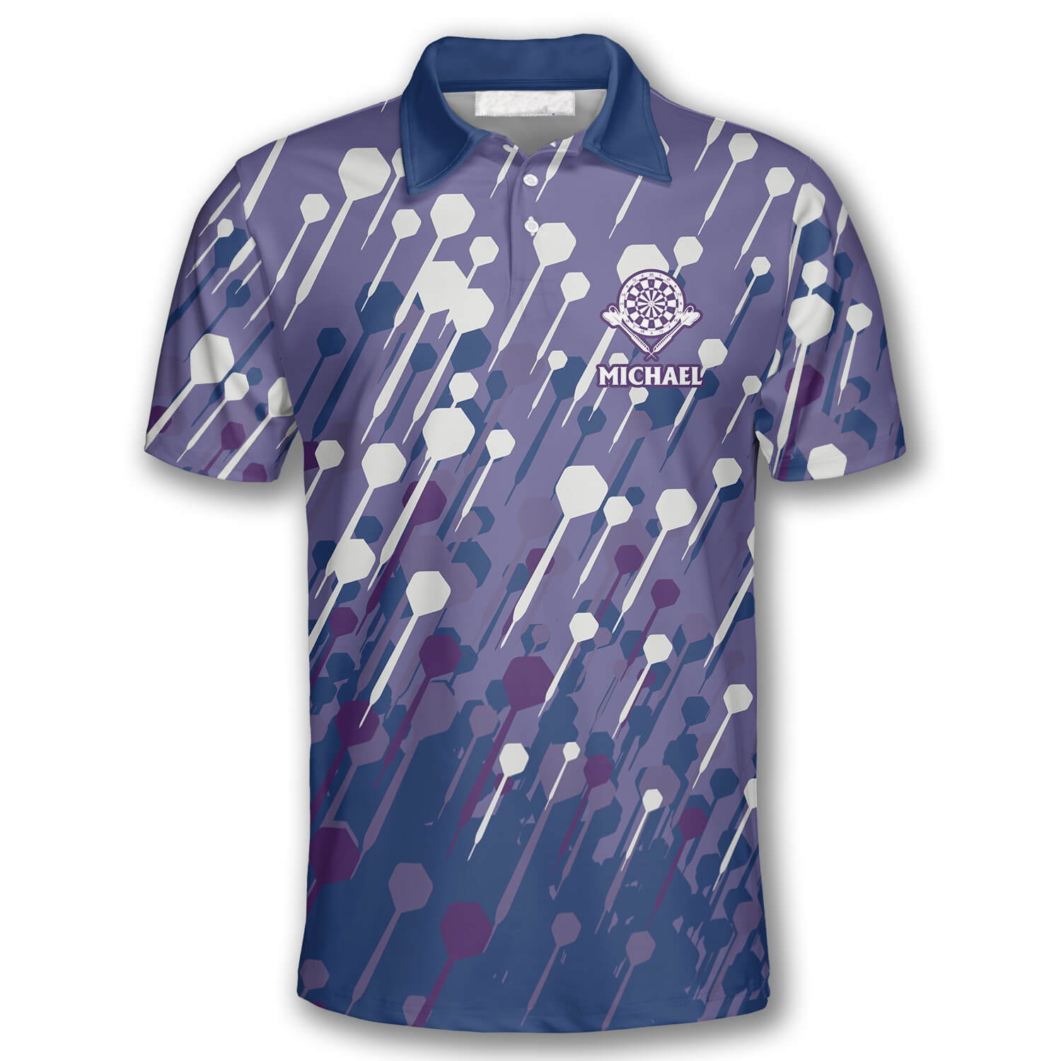 Arrow Pattern Custom Darts Polo Shirts for Men/ Custom Dart Team Name/ Just a Tip Dart