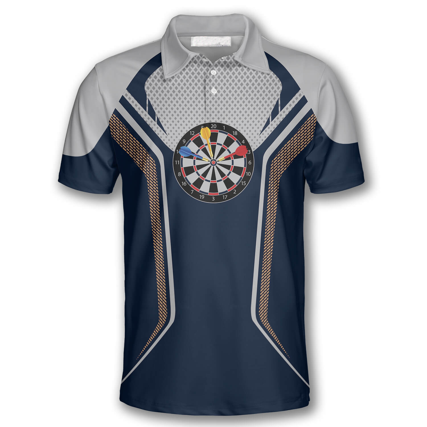 3D All Over Print Darts Eagle Blue Grey Custom Darts Polo Shirts for Men