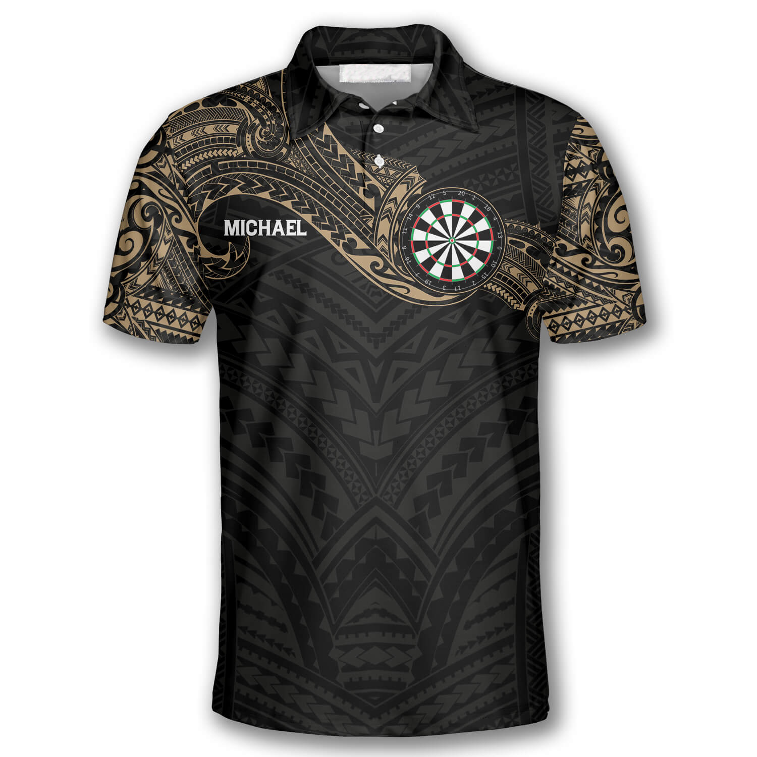 Classy Dark Tribal Tattoo Custom Darts Shirts for Men/ Dart Team Uniform