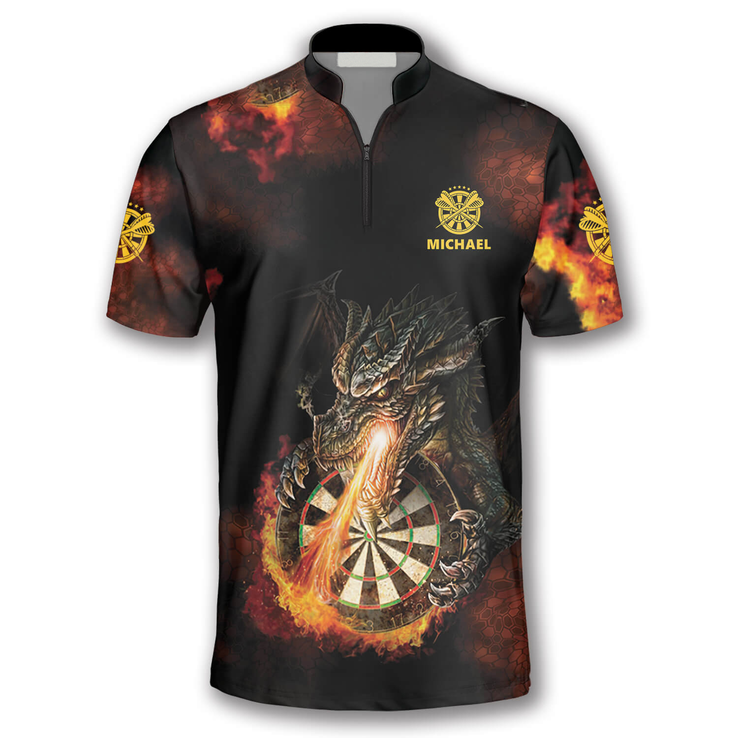 3D All Over Print Dragon Fire Custom Darts Jerseys for Men/ Idea Gift for Dart Team/ Dragon Dart Shirt