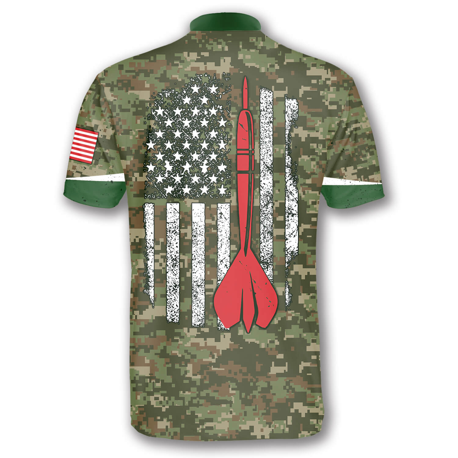 USA Flag Camouflage Emblem Custom Darts Jerseys for Men/ Dart Shirt/ Flag Shirt