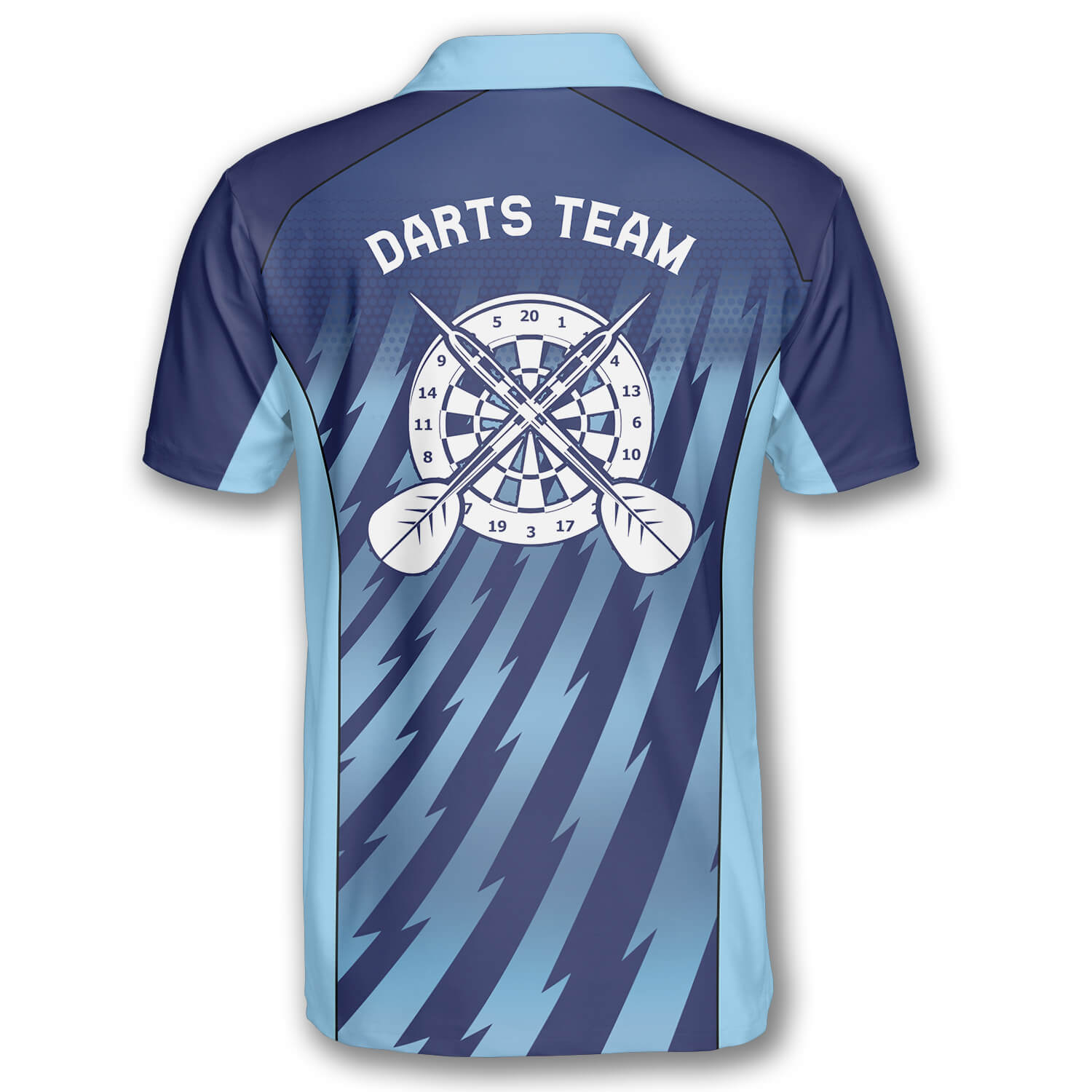 Darts Gradient Blue Custom Polo Shirts for Men/ Gift for Dart Player
