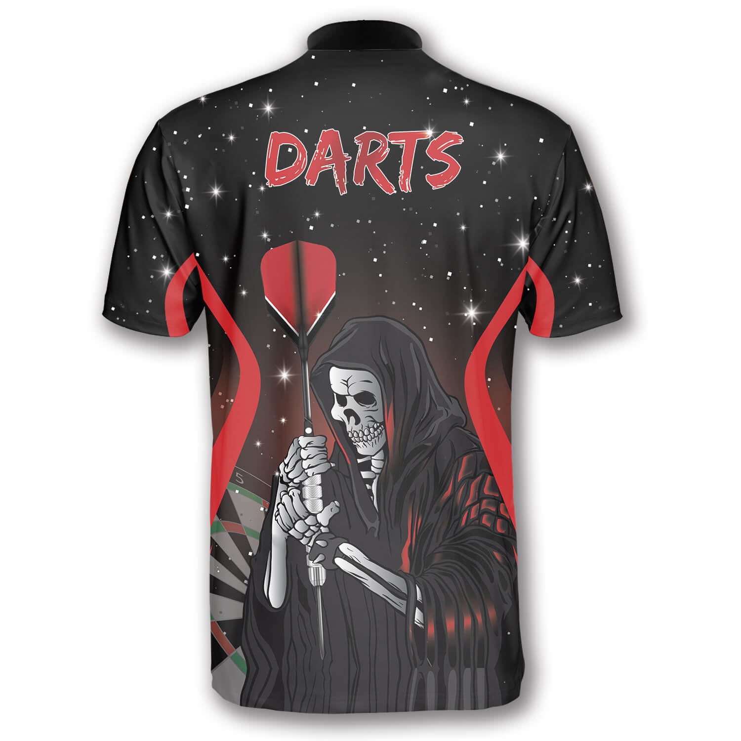 Grim Reaper Red Black Version Custom Darts Jerseys for Men/ Perfect Gift for Dart Player