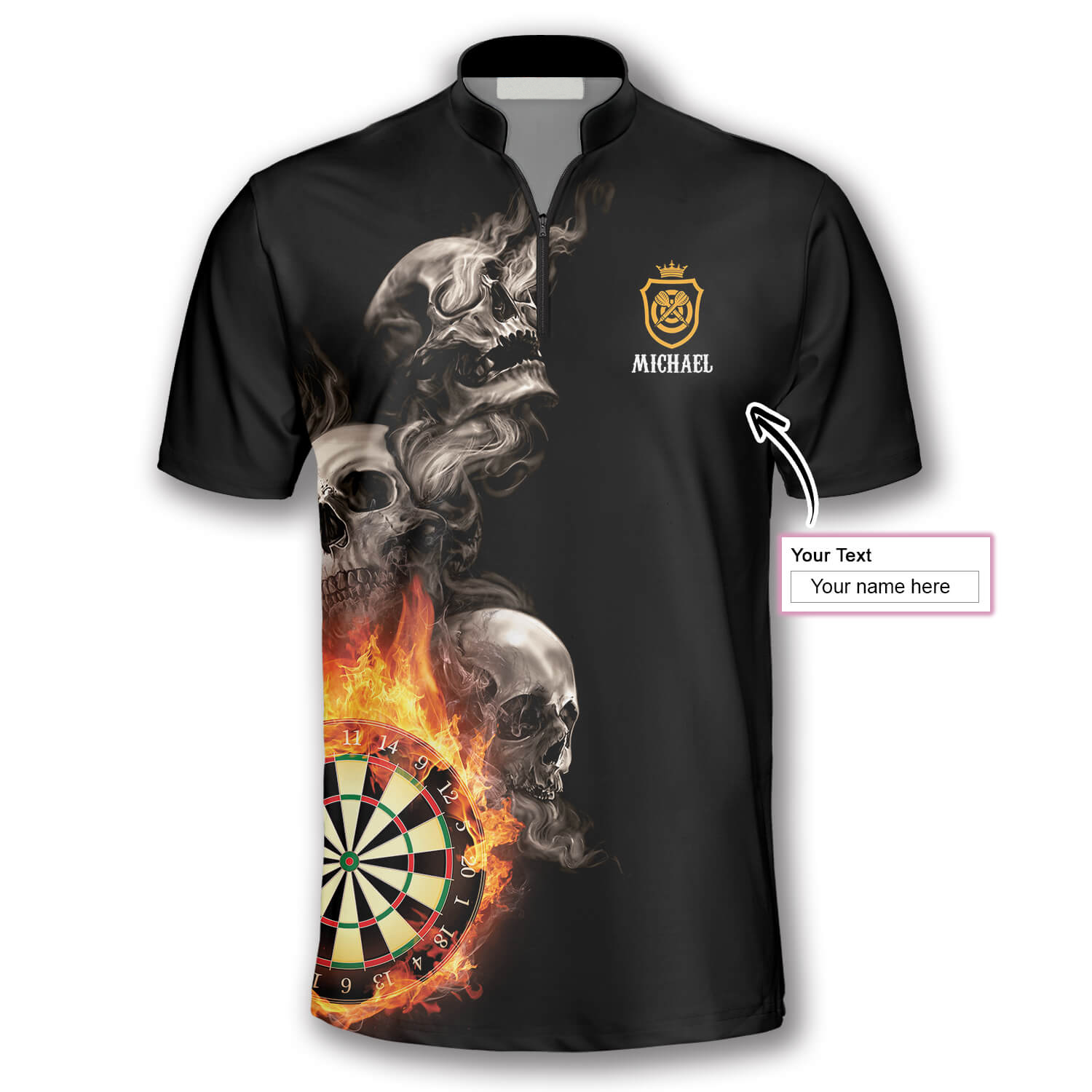 Hello Darkness My Old Friend Custom Darts Jerseys for Men/ Dart Shirt/ Skull Shirt
