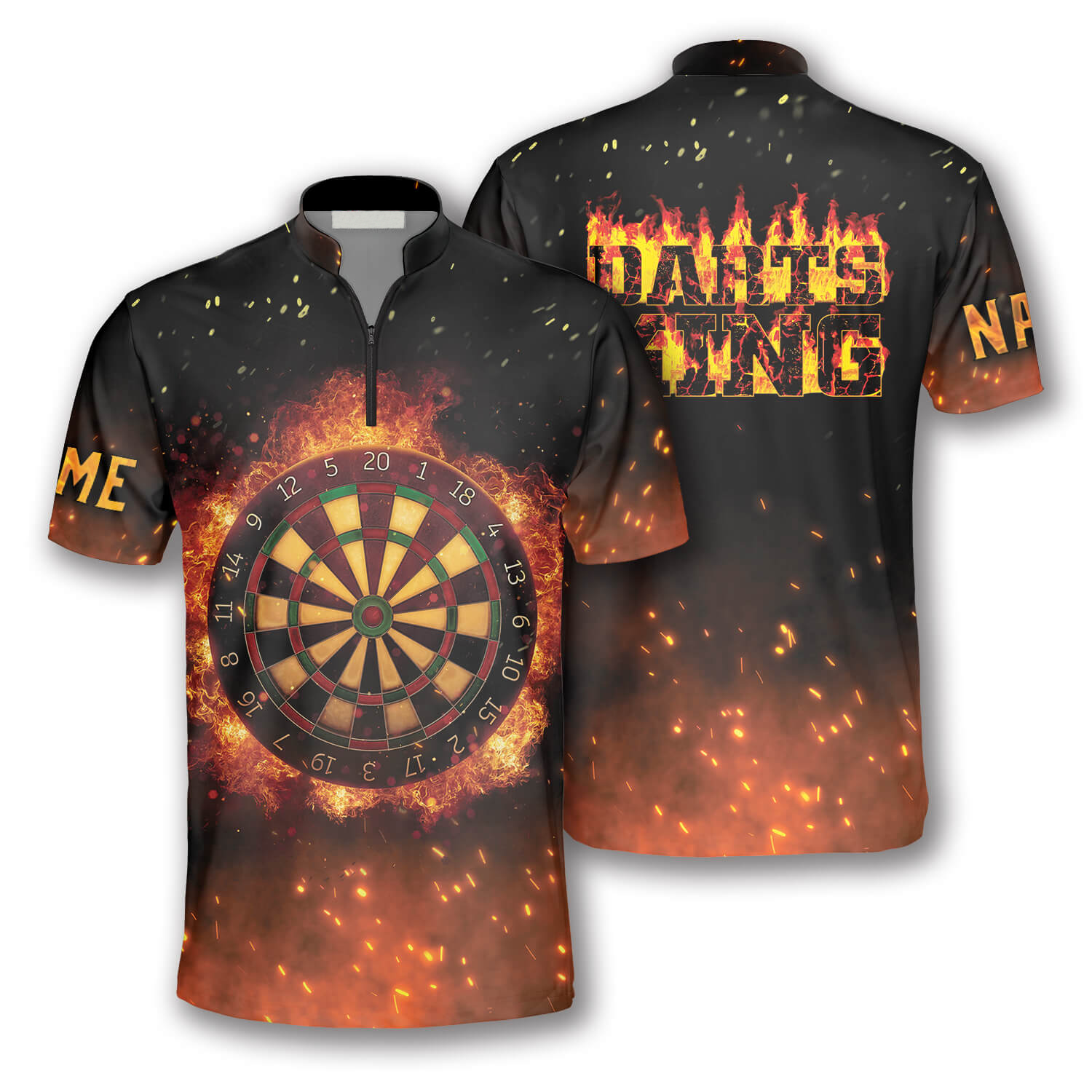 Personalized Name Darts King Fire Flame Custom Darts Jerseys for Men/ Idea Gift for Dart Player