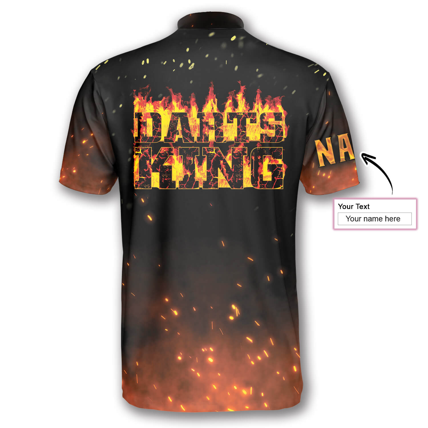Personalized Name Darts King Fire Flame Custom Darts Jerseys for Men/ Idea Gift for Dart Player