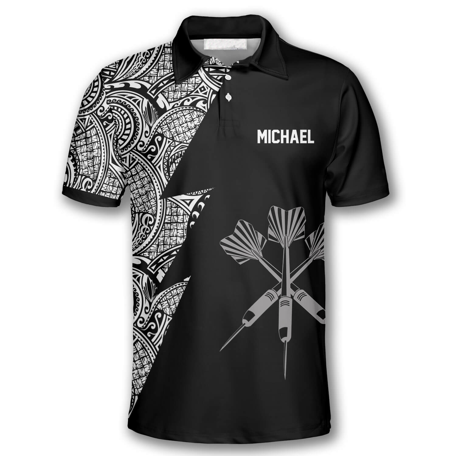 Dart Arrows Tribal Black White Custom Darts Shirts for Men/ Gift for Birthday Dart Player