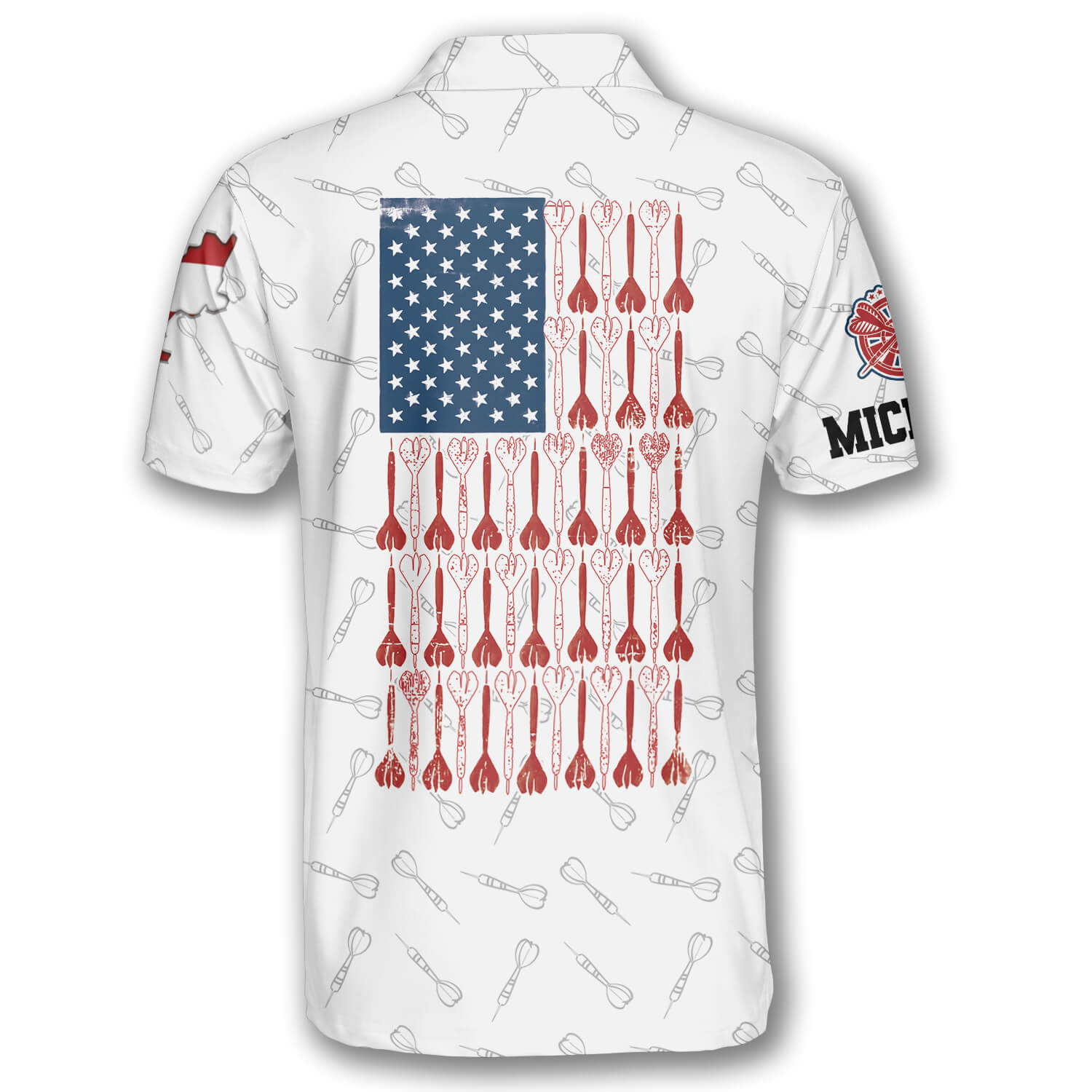 Darts Patriotic USA Flag White Custom Darts Shirts/ US Flag 3D Shirt/ Dart Shirt