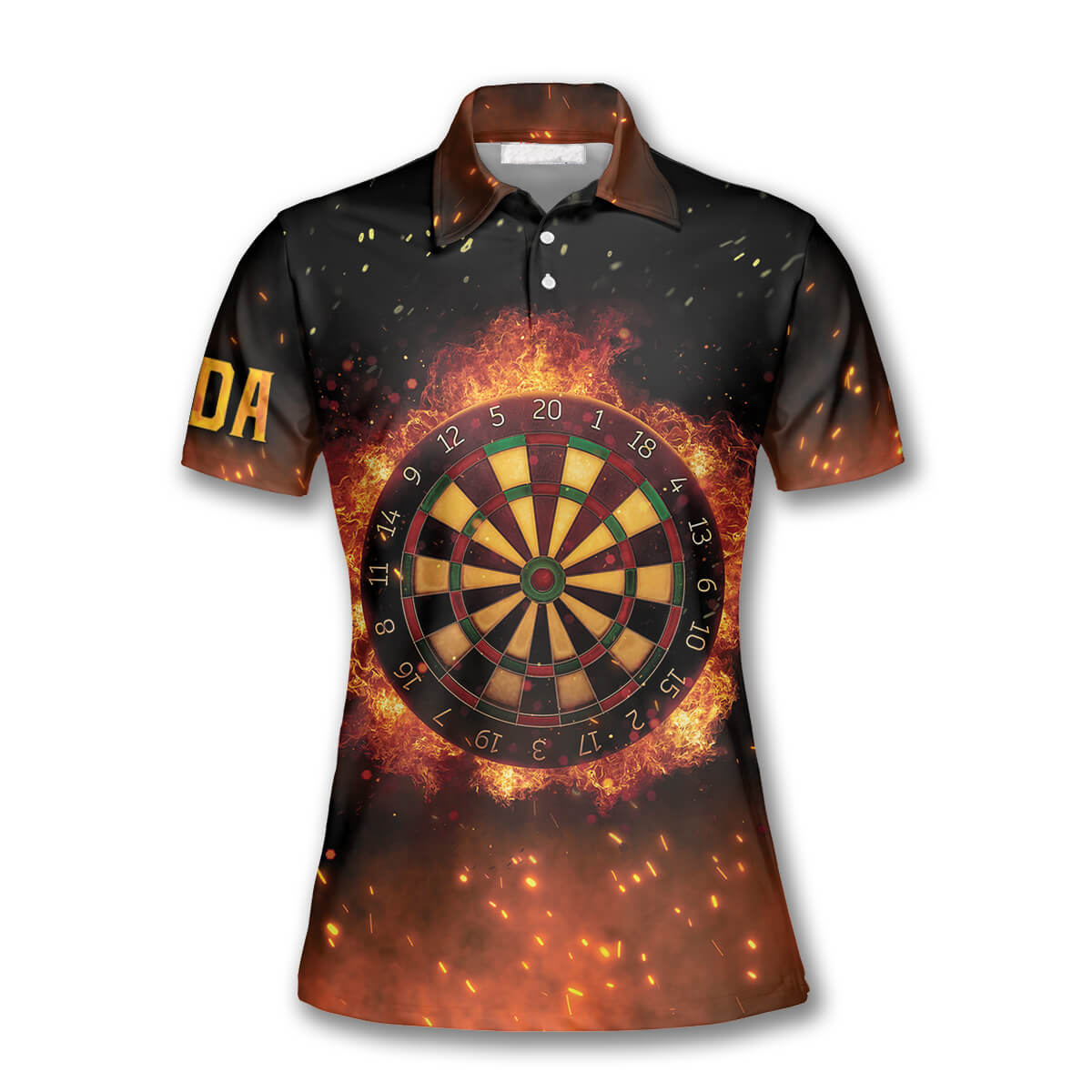 3D All Over Print Darts Queen Fire Flame Custom Darts Polo Shirts for Women