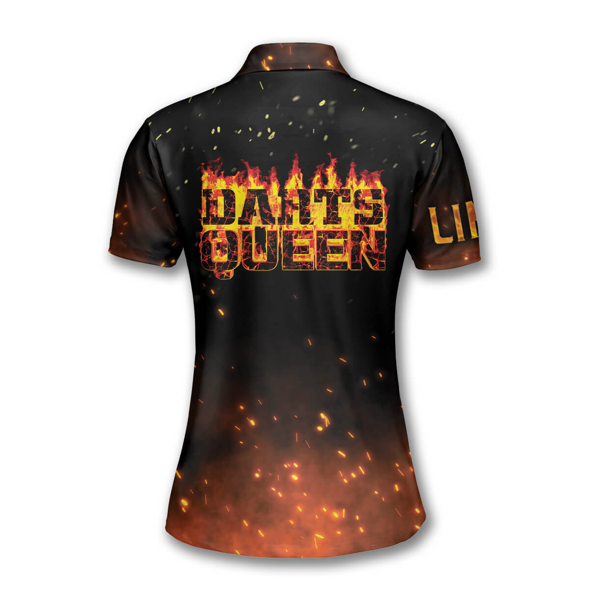 3D All Over Print Darts Queen Fire Flame Custom Darts Polo Shirts for Women