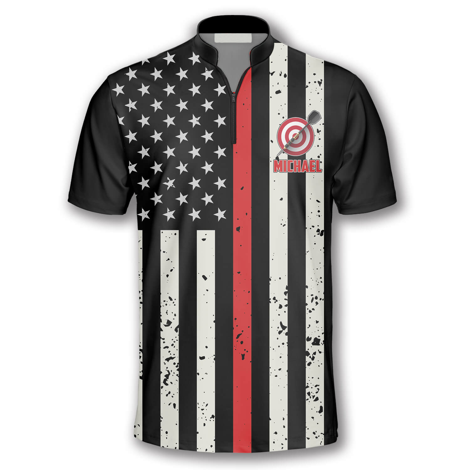 Skull Flag Red Line Custom Darts Jerseys for Men/ 3D All Over Print Shirt for Dart Player