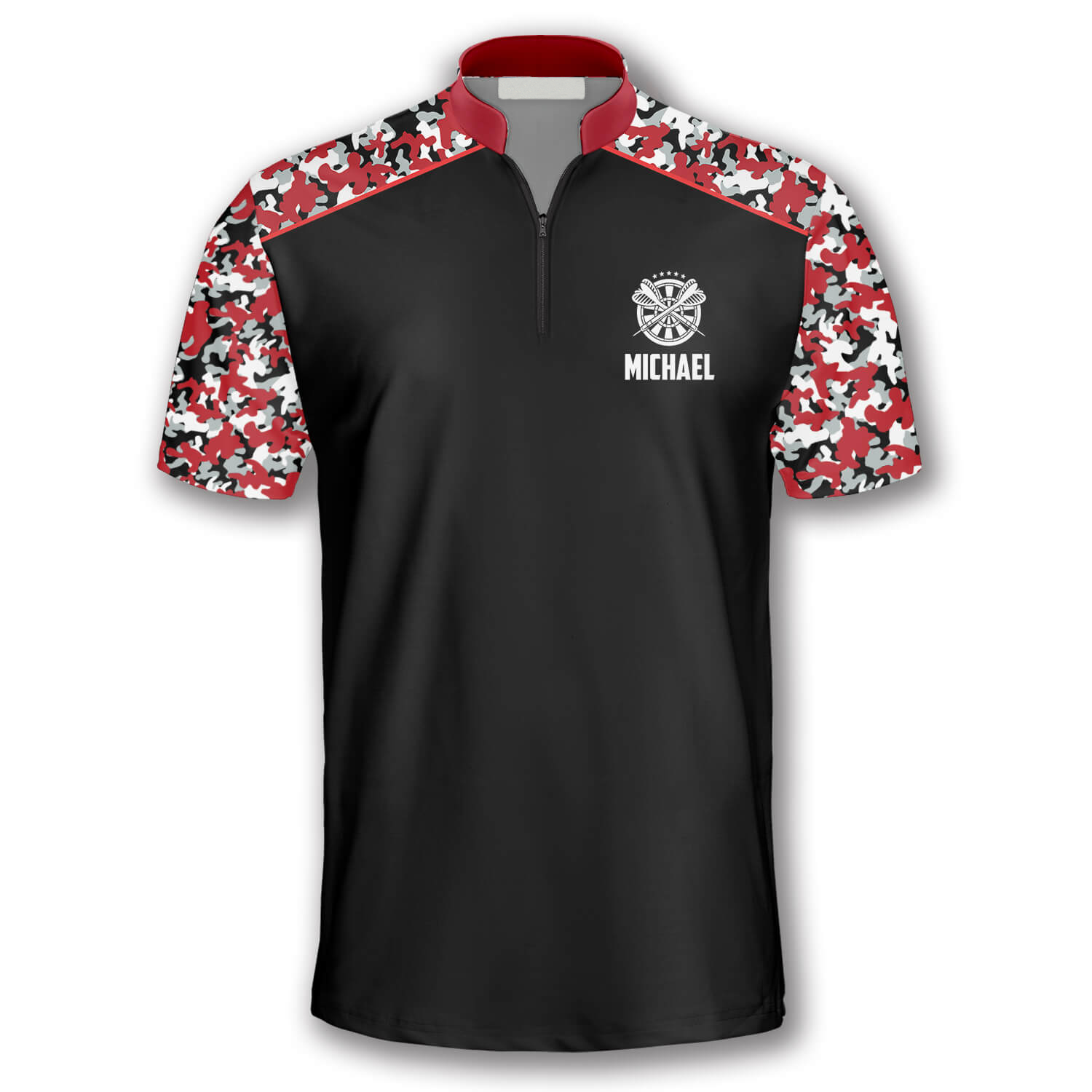 Red Lion Camouflage Custom Darts Jerseys for Men/ Black and Camo Dart Jersey Shirt