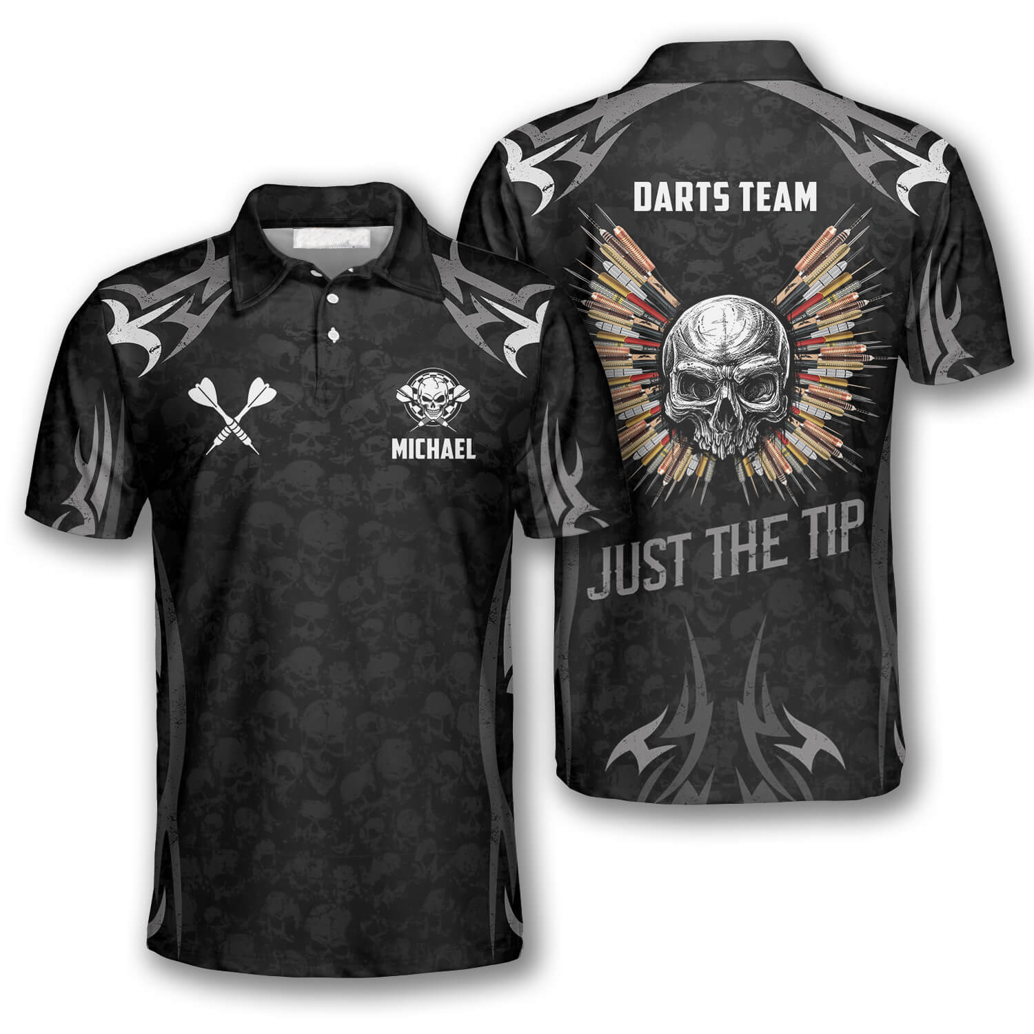 Skull Angel Wings Custom Darts Shirts for Men/ Just a Tip Dart 3D Shirt