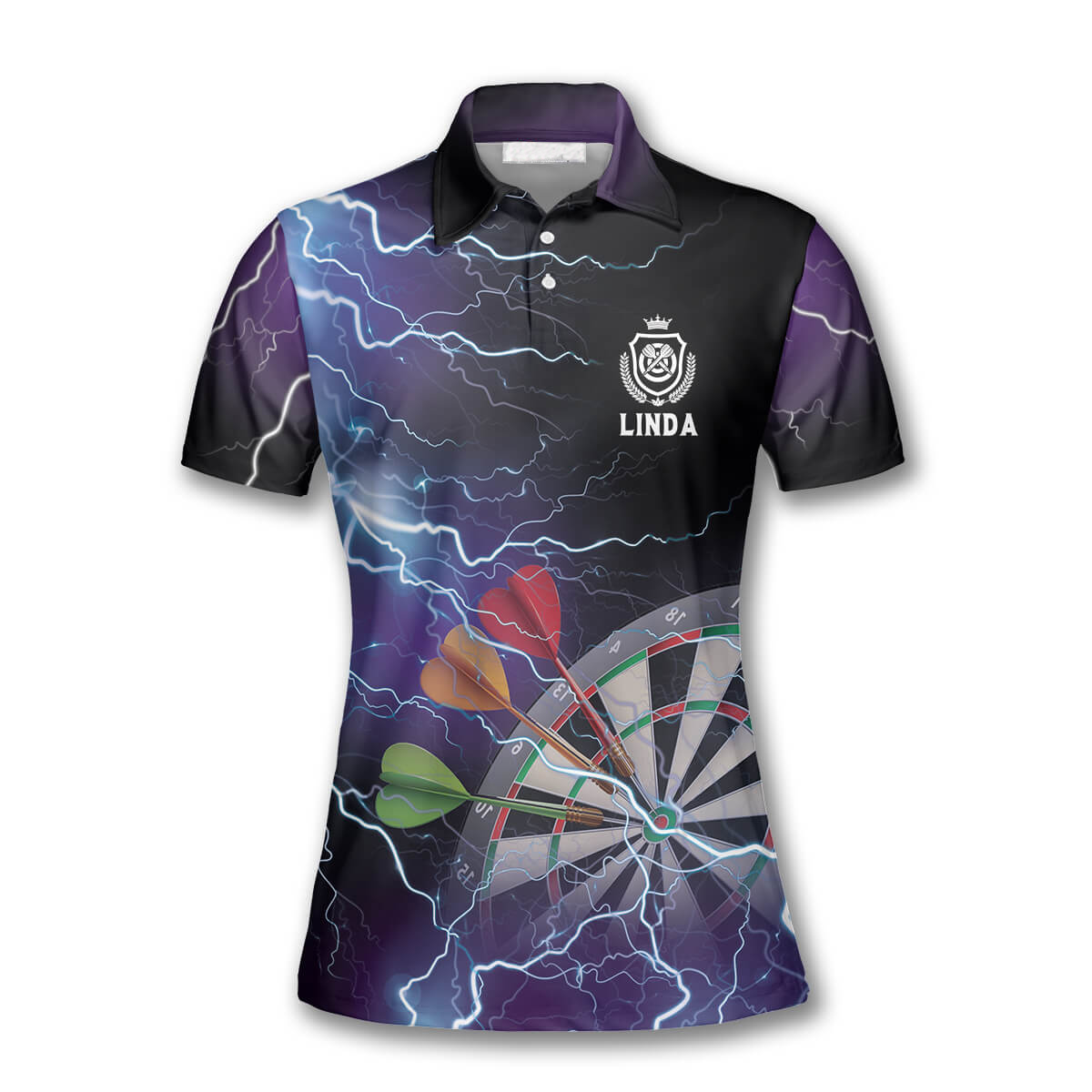 3D All Over Print Darts Thunder Lightning Custom Darts Polo Shirts for Women