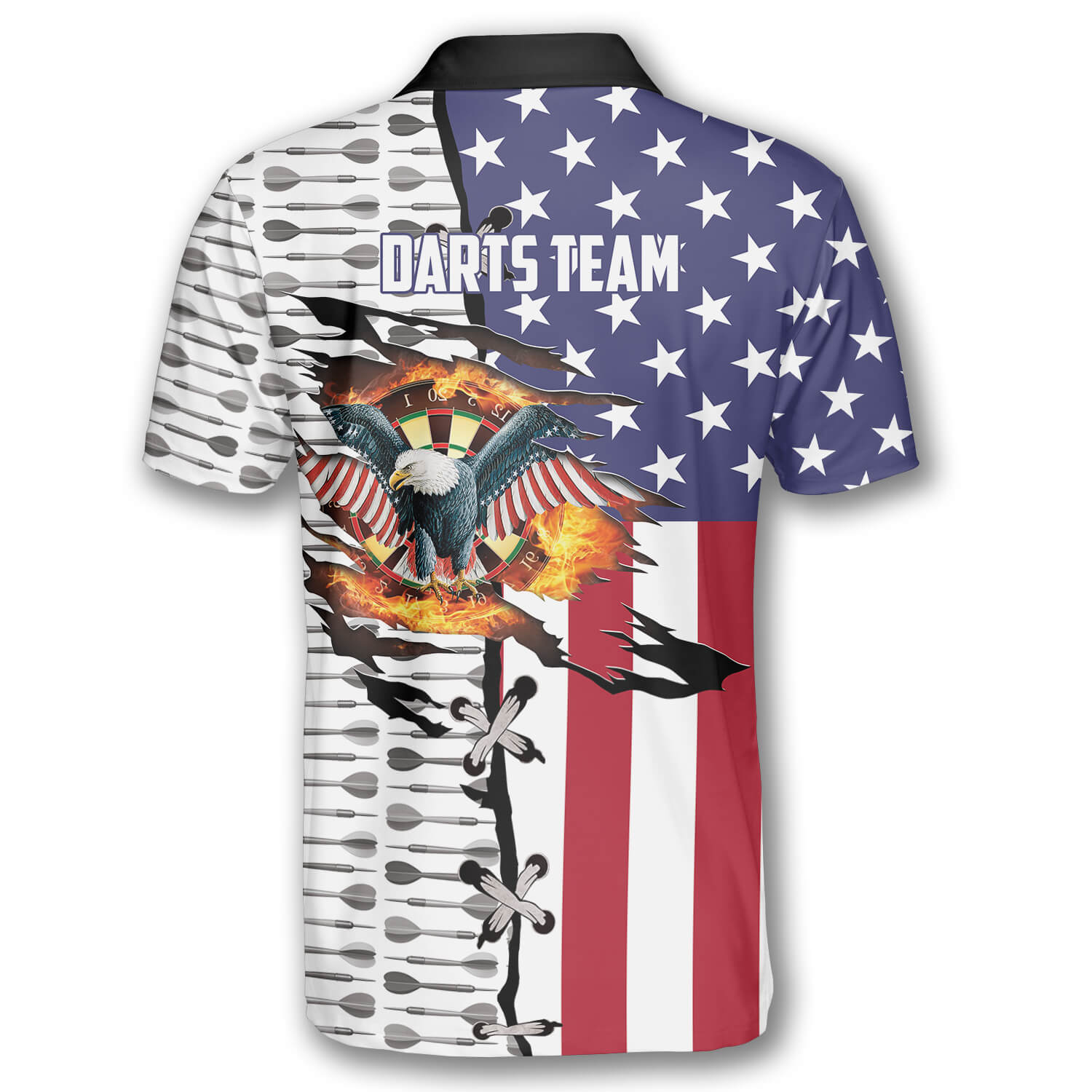 Dart Arrow Pattern Eagle Flag Custom Darts Polo Shirts/ Flag American Dart Shirt