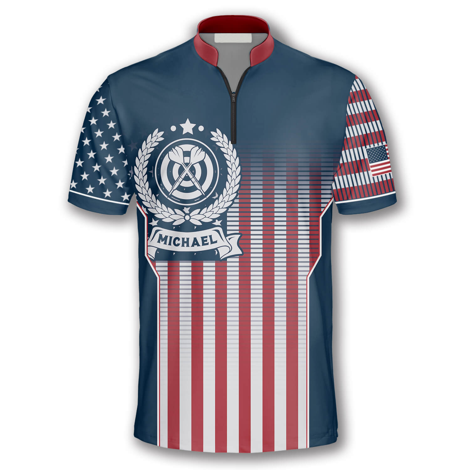 Gradient USA Flag Custom Darts Jerseys for Men/ Uniform 3D Shirt for Dart Team