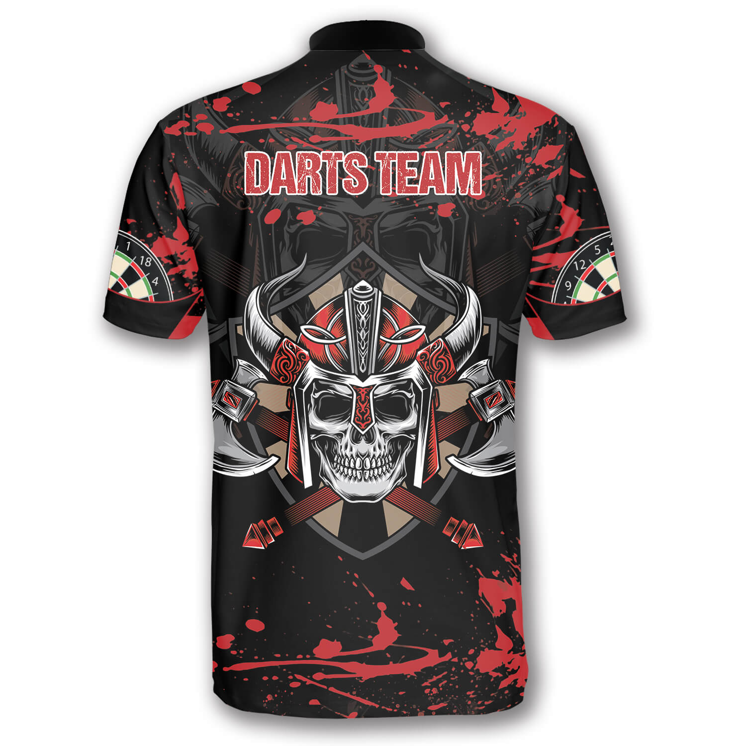 Dart Warrior Red Black Custom Darts Jerseys for Men/ Uniform Shirt for Dart Team/ Dart Player