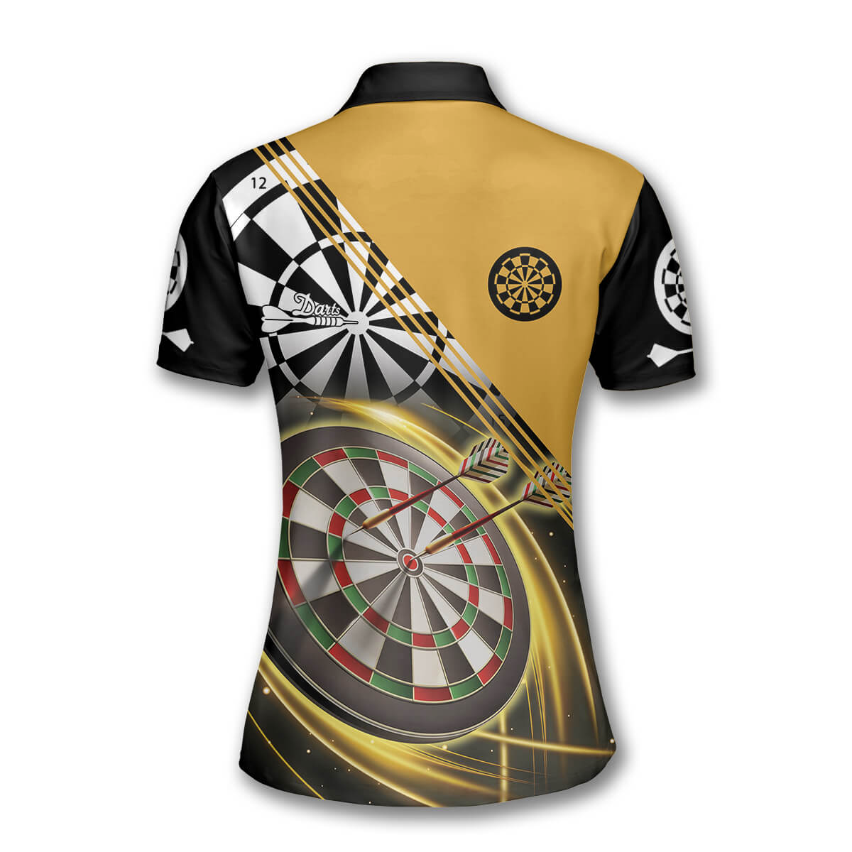 Dart in Heart Polo Shirt/ Darts Yellow Black Version Custom Darts Shirts for Women