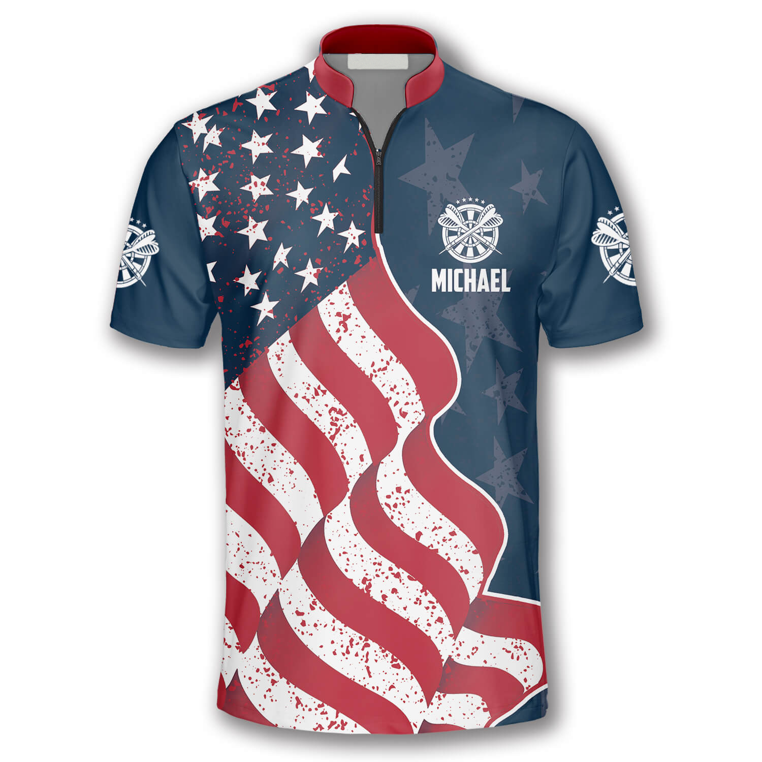 3D All Over Print Eagle Waving Flag Custom Darts Jerseys for Men/ Flag American Dart Shirt
