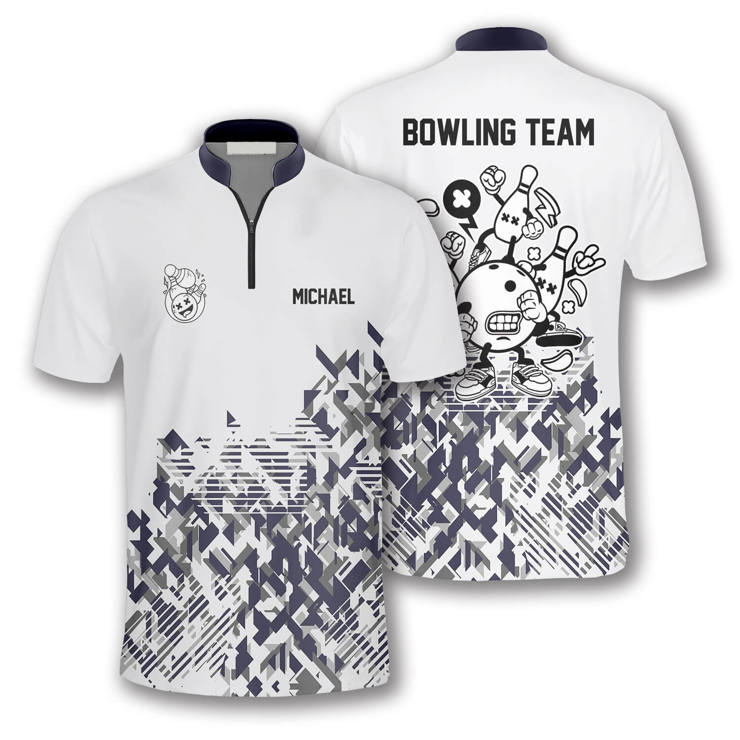 Personalized Name Funny Grey Abstract Custom Bowling Jerseys for Men/ Best Shirt for Team Bowling