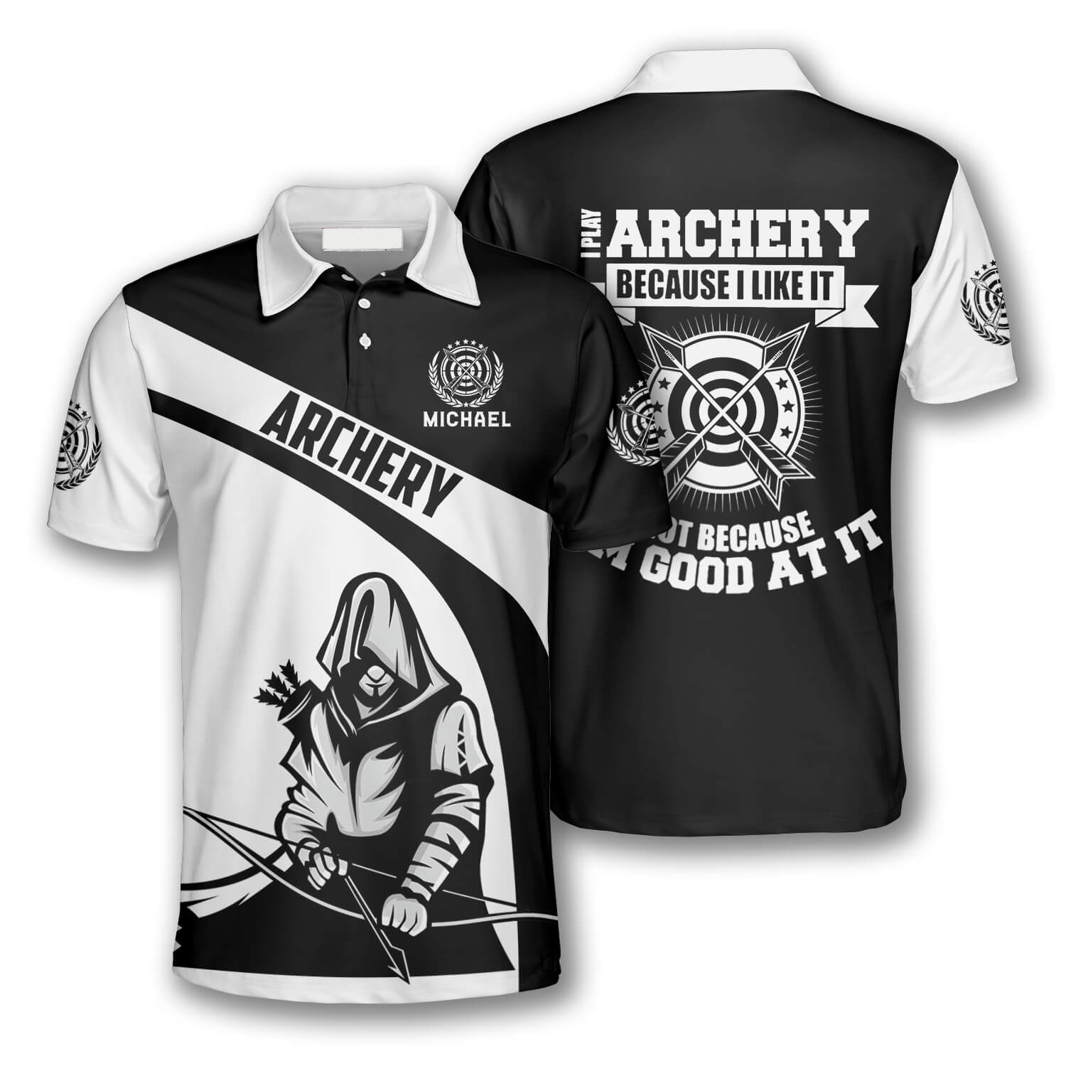I Play Archery Because I Like It Custom Archery Shirts for Men/ Uniform for Archery Player