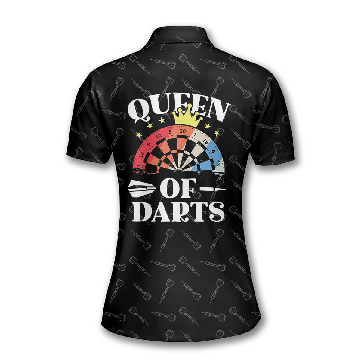 Queen of Darts Arrow Pattern Custom Darts Shirts for Women/ Dartboard Color Shirt