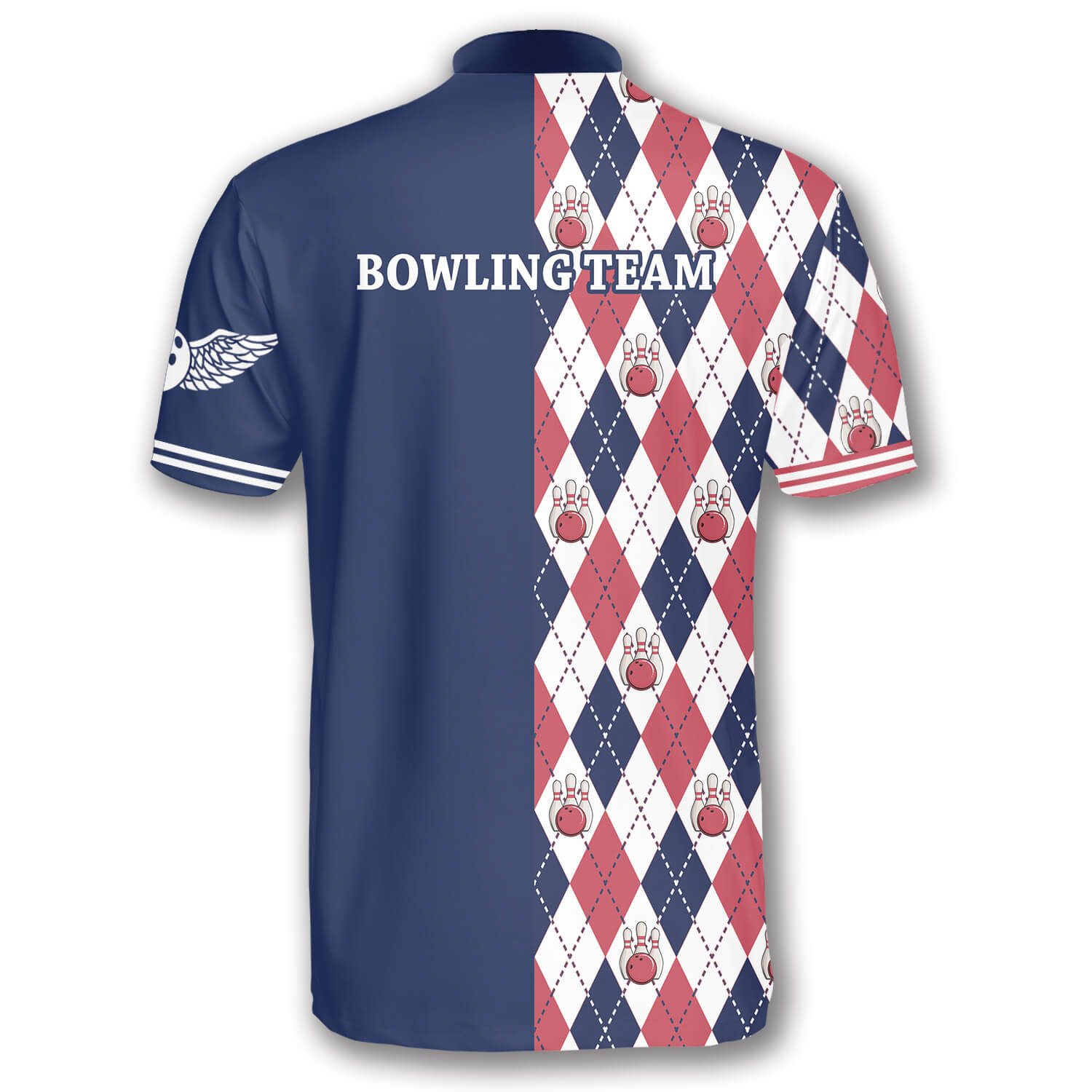 Rhombus Pattern Custom Bowling Jerseys for Men/ Personalized 3D All Over Print Bowling Shirt