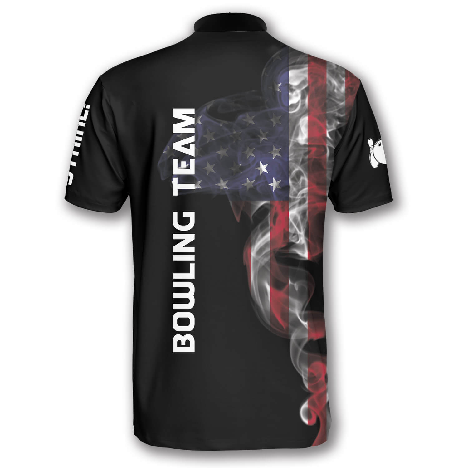 Us Flag Smoke Custom Bowling Jerseys for Men/ Uniform Shirt for Bowling Team/ Bowler